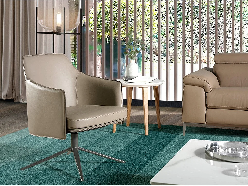 Manzu bijzettafel van wit hout en walnootfineer