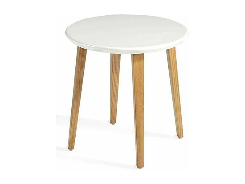 Manzu bijzettafel van wit hout en walnootfineer