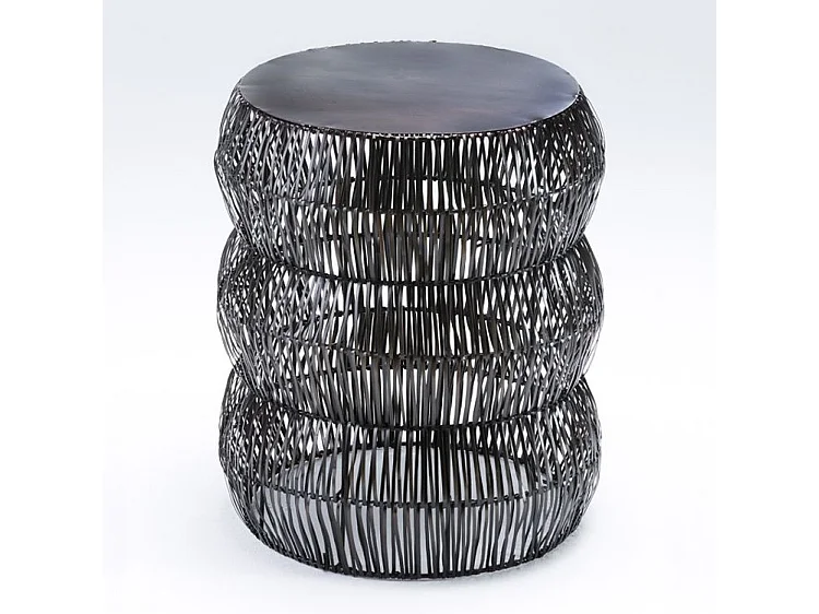 Taburete bajo Eliana de metal bronce Alt. 50 cm