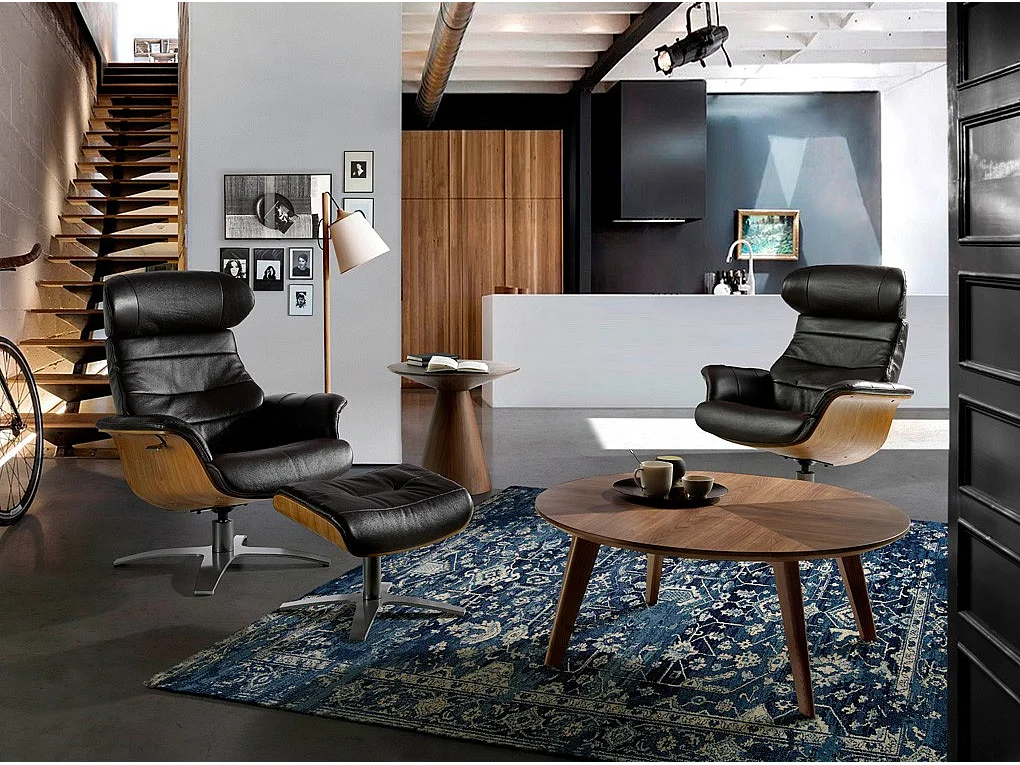 Maubry ronde walnoothouten bijzettafel