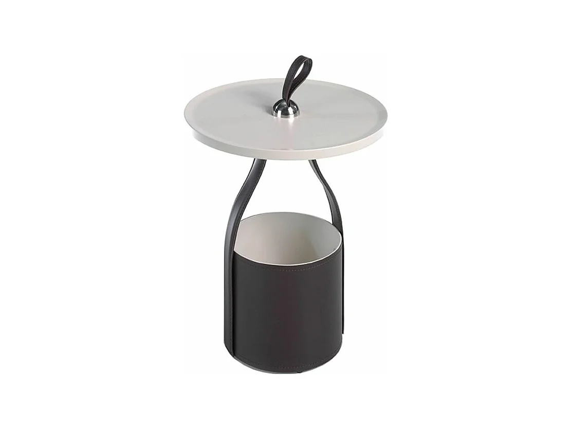 Table d'appoint bois MDF et similicuir et range magazine Wendy