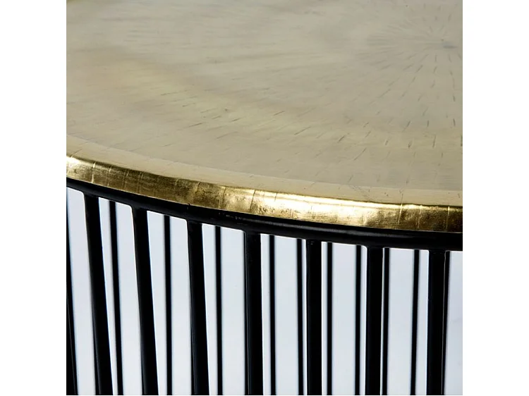 Table d'appoint ronde métal noir et doré Cirade