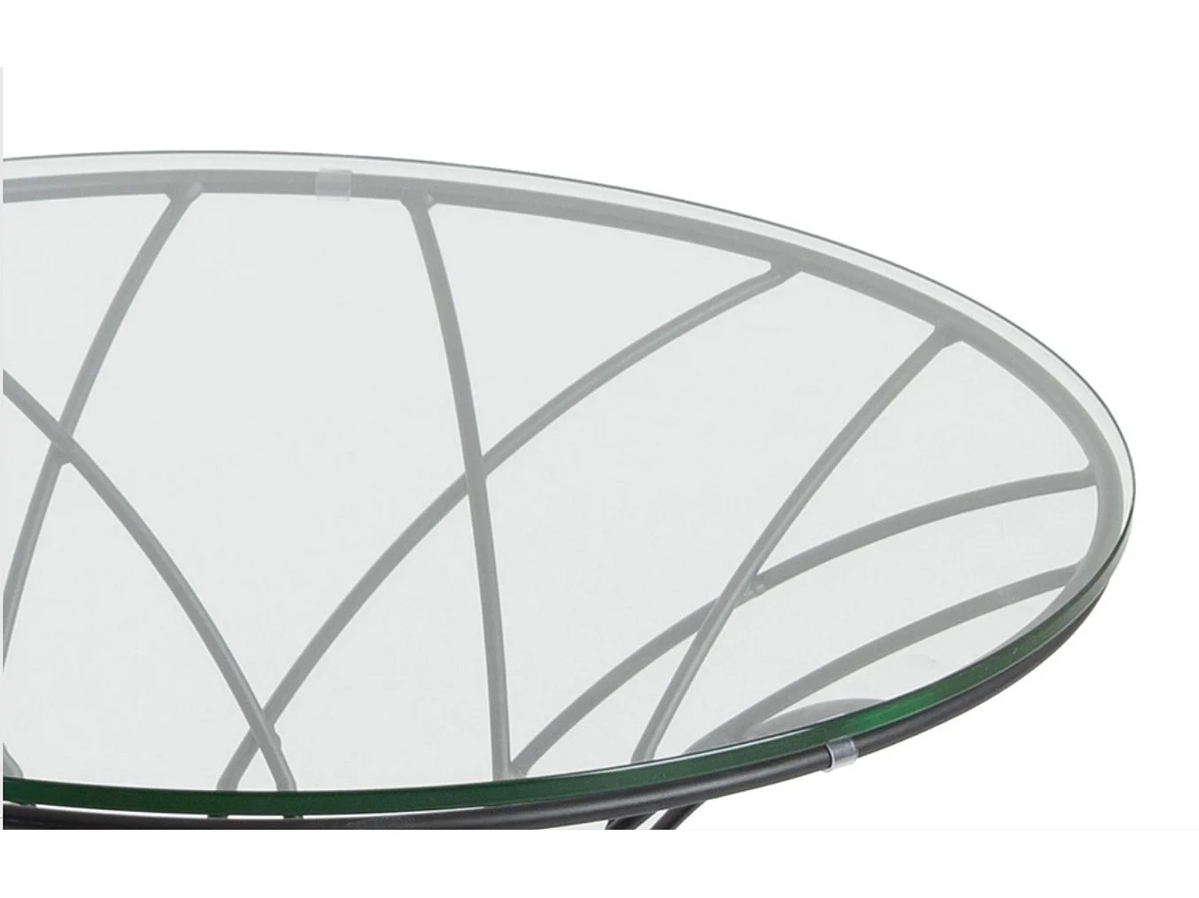 Table d'appoint ronde aronde plateau verre trempé et acier noir Pilya