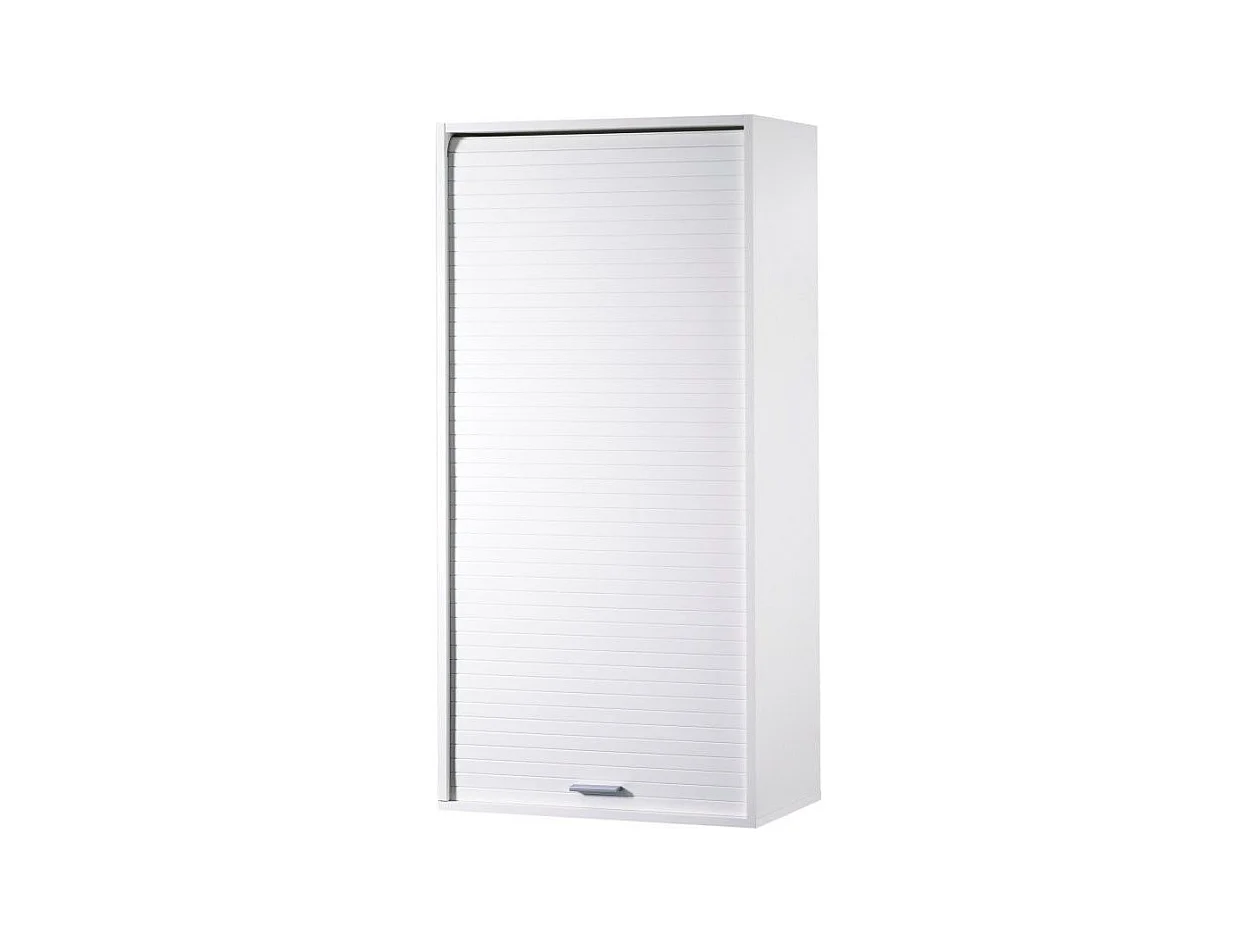 Meuble de rangement à rideau large blanc Cool L60xH124xP35