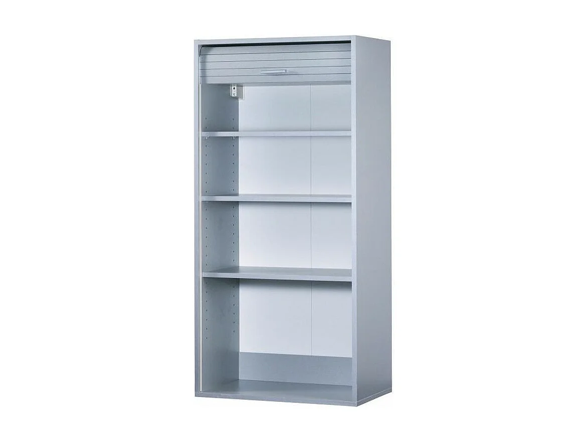 Meuble de rangement à rideau large gris Cool L60xH124xP35