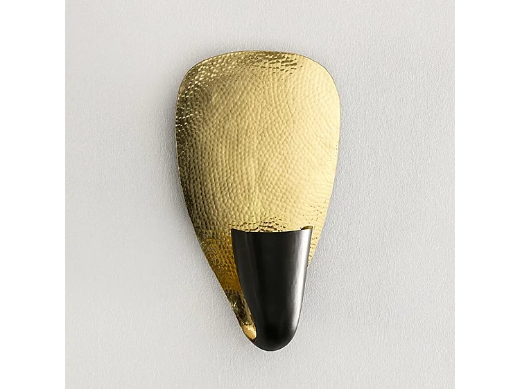 Applique murale métal doré et noir Aura H 44cm