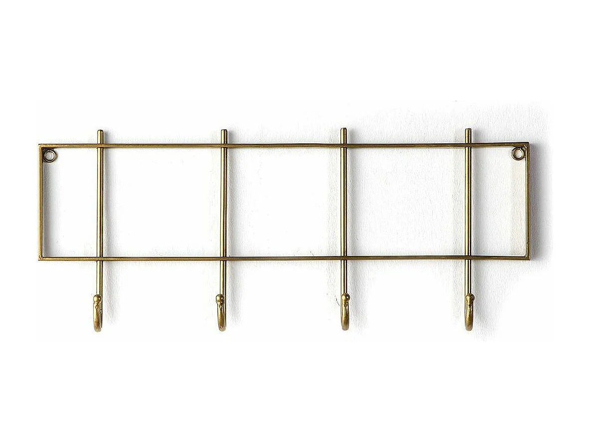 Perchero con 4 ganchos de metal dorado