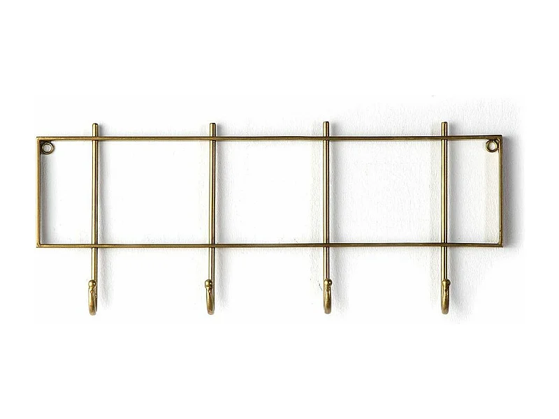 Porte-manteau 4 crochets métal doré