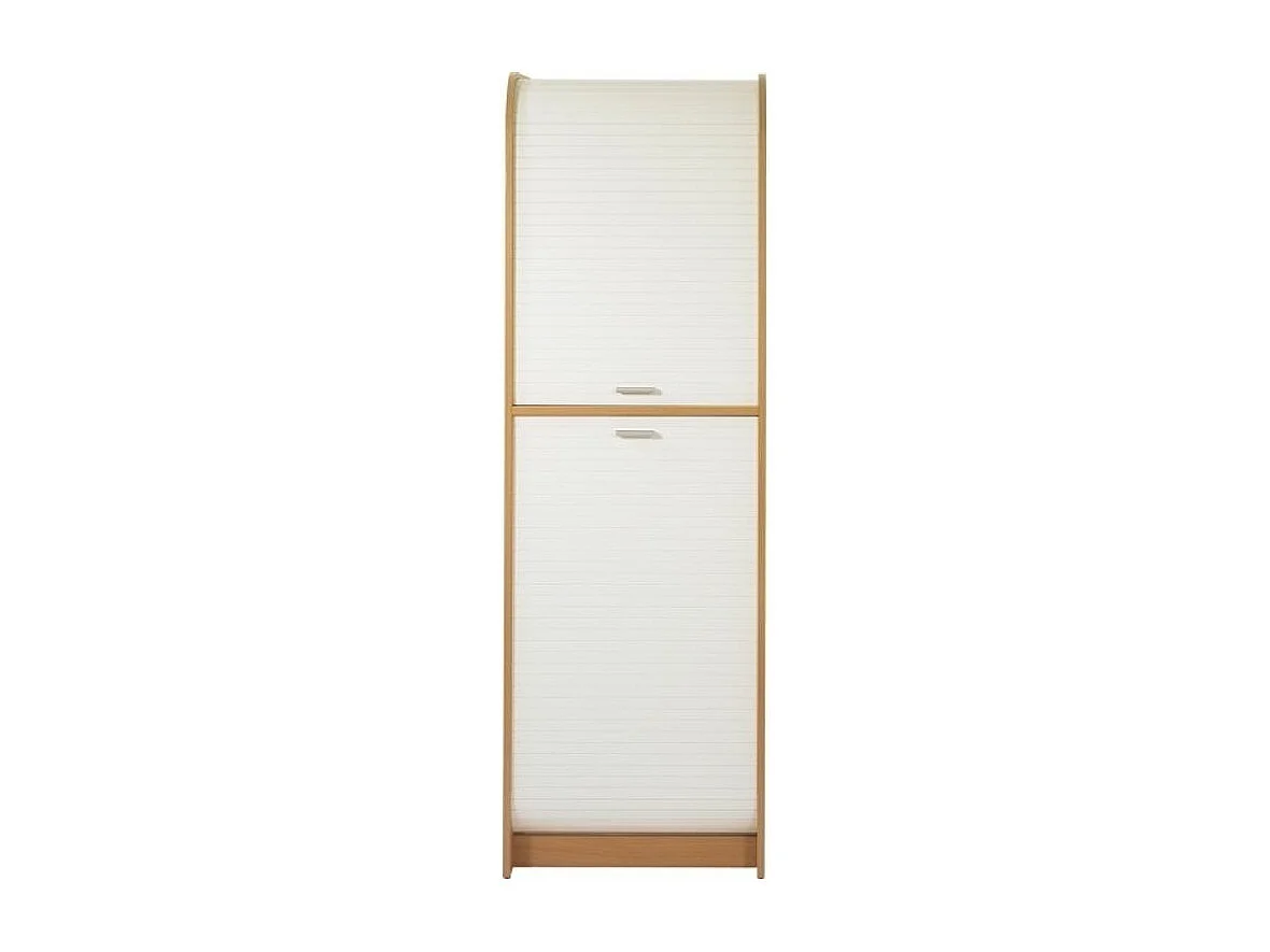 Grand meuble colonne de cuisine micro onde bois clair et blanc Nantes