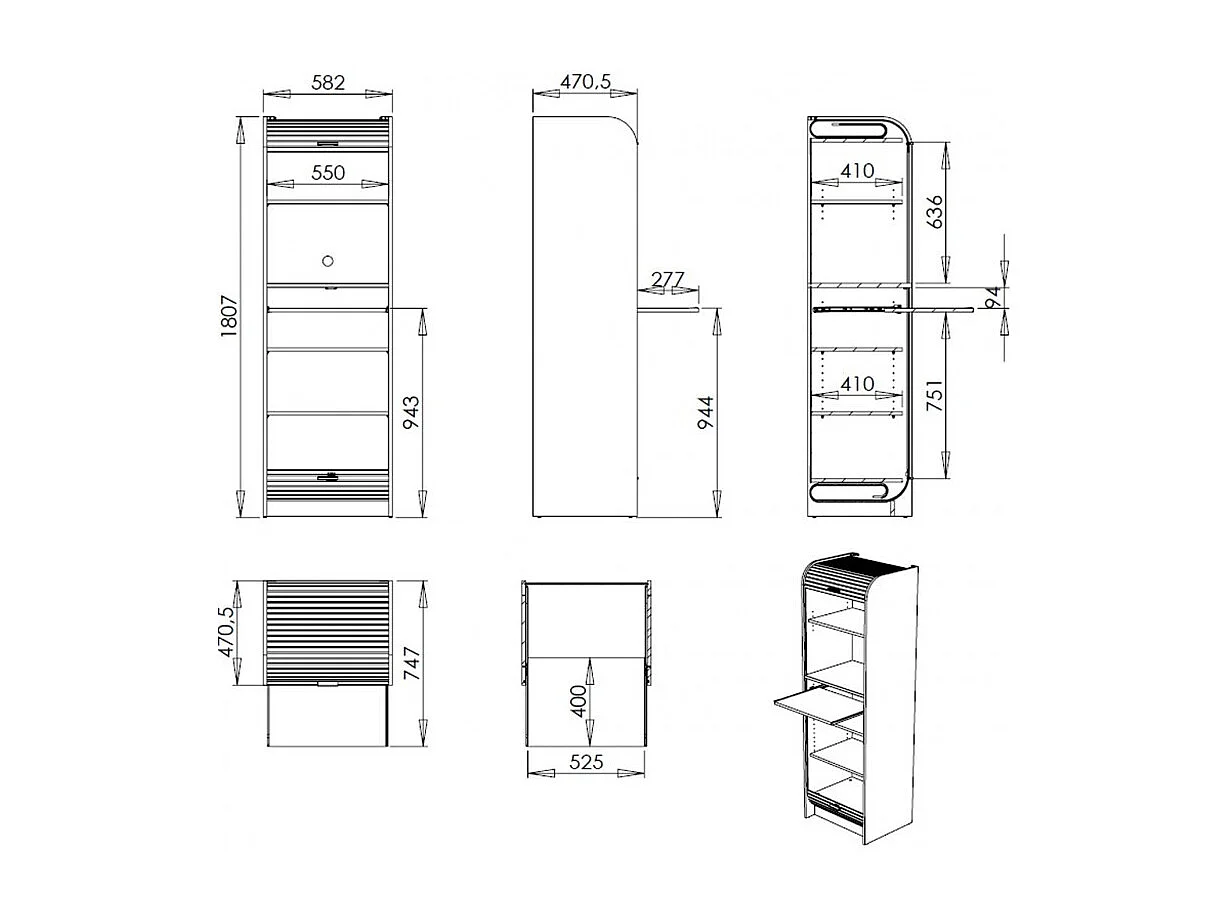 Grand meuble colonne de cuisine micro onde gris et blanc Nantes