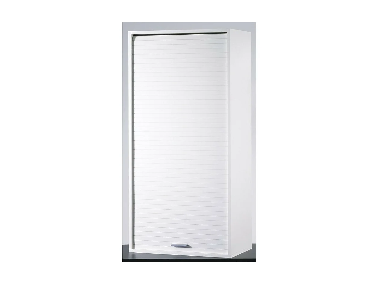 Armoire de cuisine large à rideau blanc Couna L 60 x H 124cm