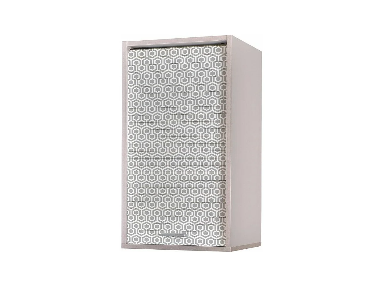 Meuble mural de cuisine gris à rideau imprimé gris Couna L 40 x H 72cm