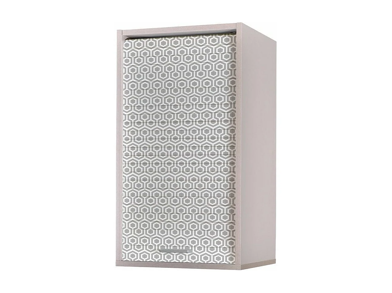 Meuble mural de cuisine gris à rideau imprimé gris Couna L 40 x H 72cm