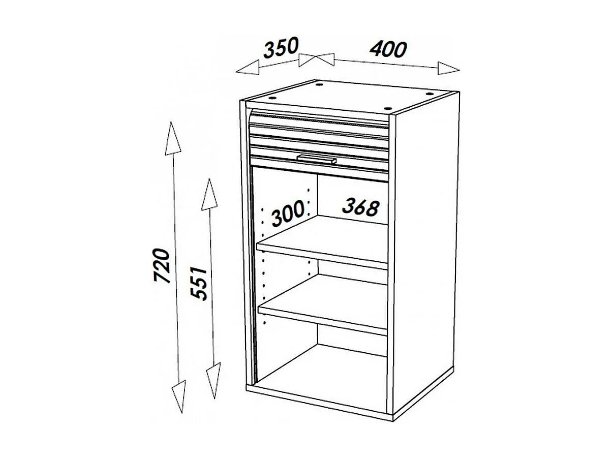 Meuble mural de cuisine gris à rideau blanc Couna L 40 x H 72cm