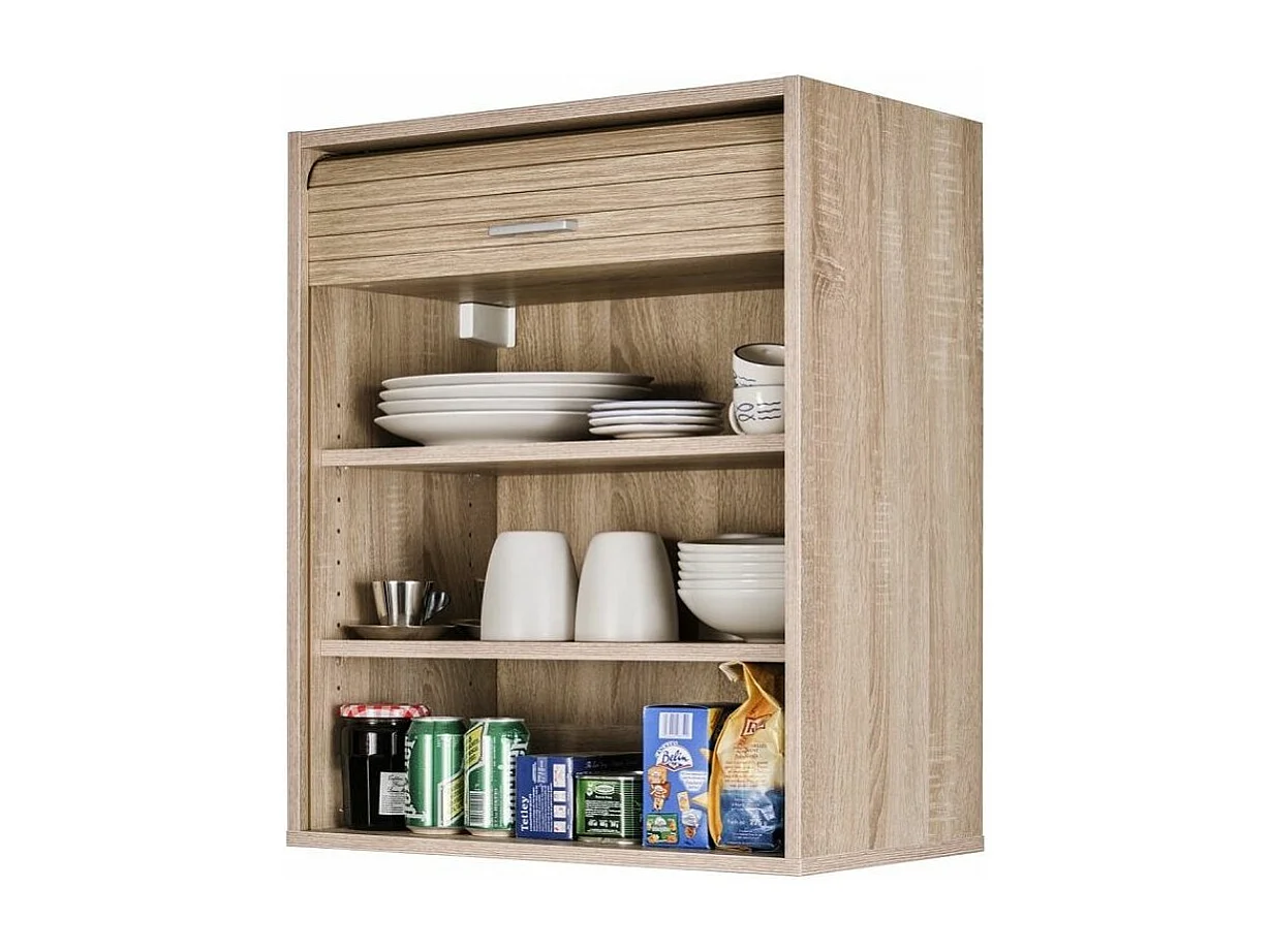 Meuble mural de cuisine à rideau chêne clair Couna L 60 x H 72cm