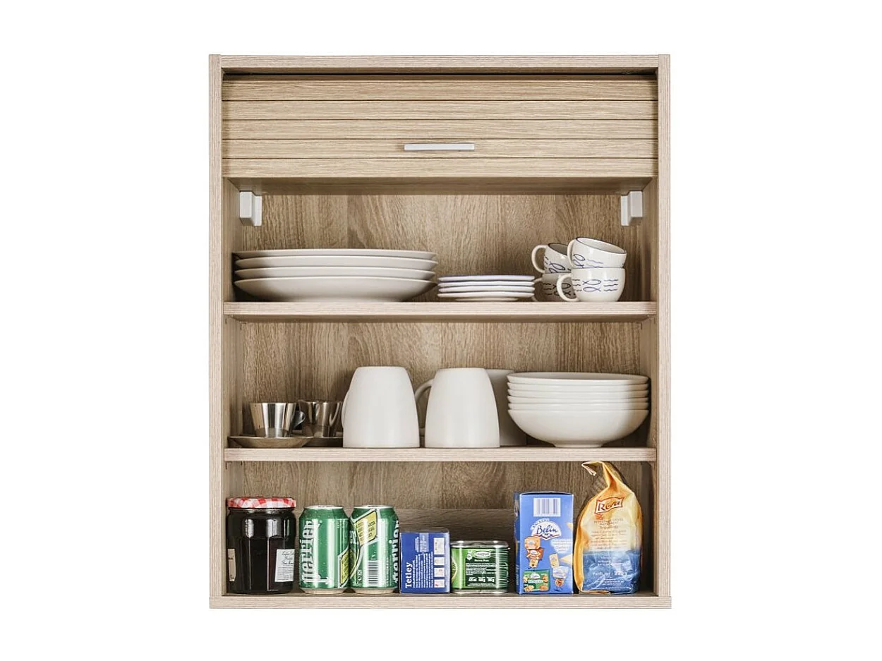 Meuble mural de cuisine à rideau chêne clair Couna L 60 x H 72cm