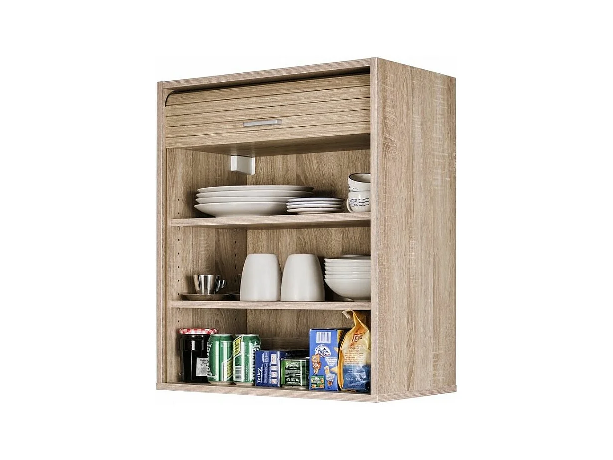Meuble mural de cuisine à rideau chêne clair Couna L 60 x H 72cm