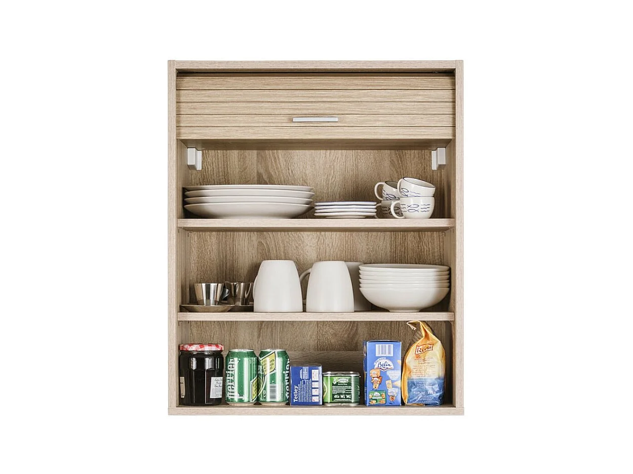 Meuble mural de cuisine à rideau chêne clair Couna L 60 x H 72cm