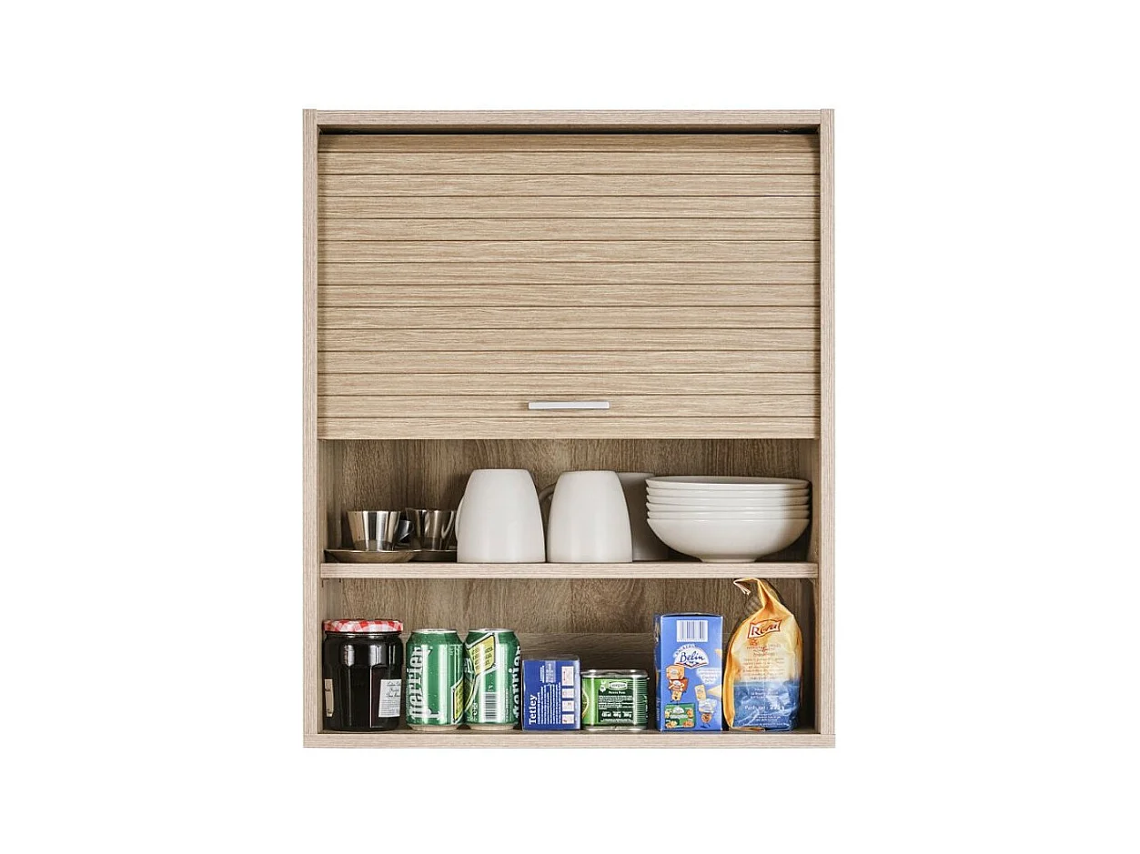 Meuble mural de cuisine à rideau chêne clair Couna L 60 x H 72cm