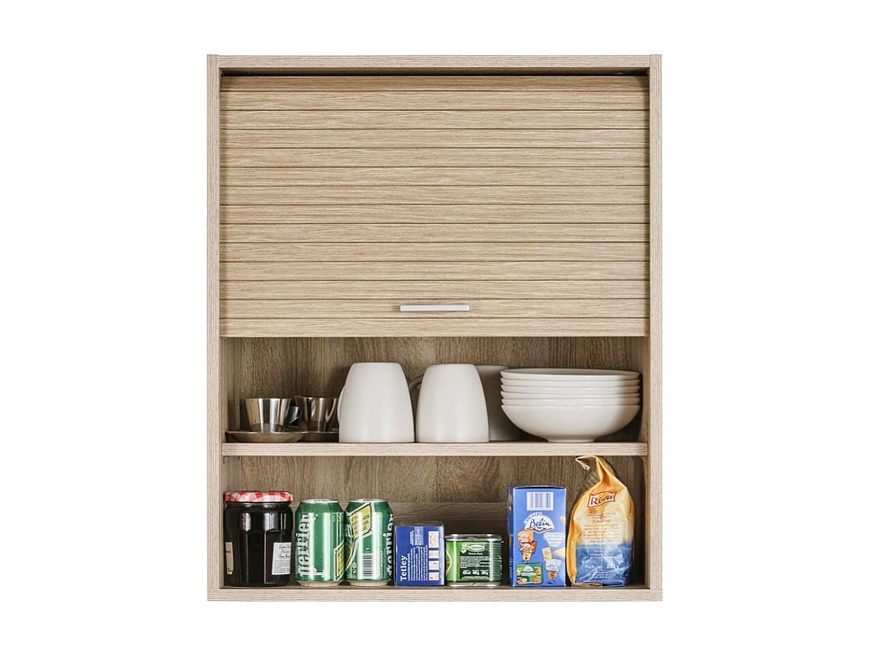 Meuble mural de cuisine à rideau chêne clair Couna L 60 x H 72cm