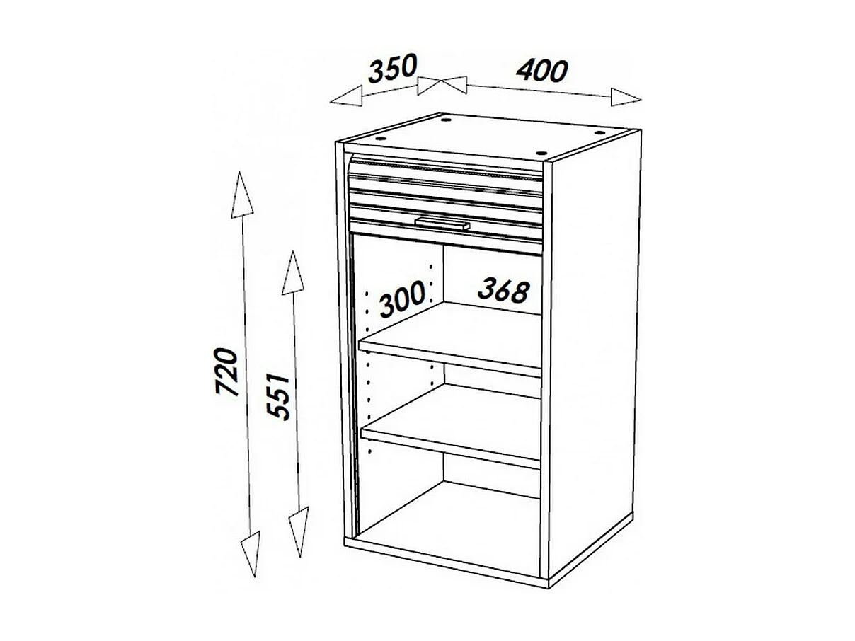 Meuble mural de cuisine gris à rideau chêne clair Couna L 40 x H 72cm