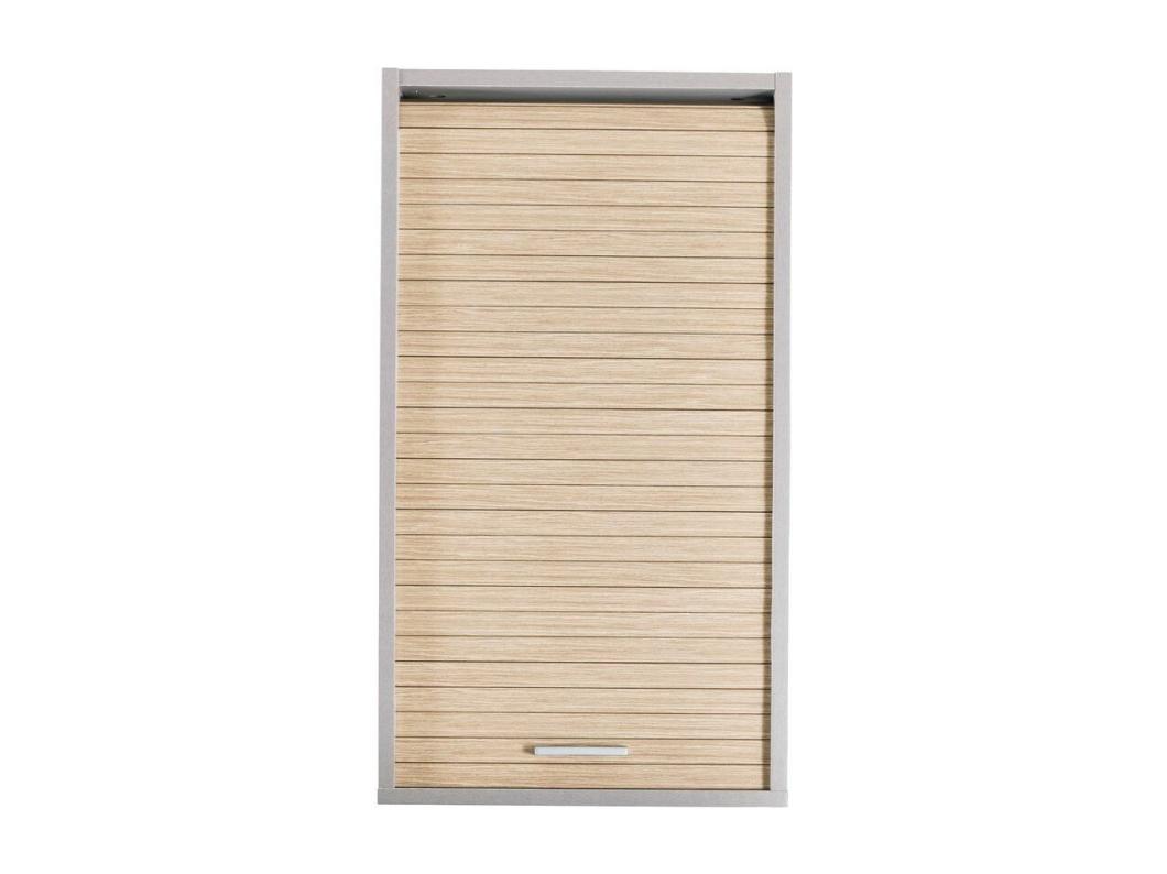 Grijs keukenwandmeubel met licht eiken gordijn Couna L 40 x H 72 cm