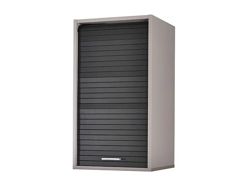 Meuble mural de cuisine gris à rideau noir Couna L 40 x H 72cm