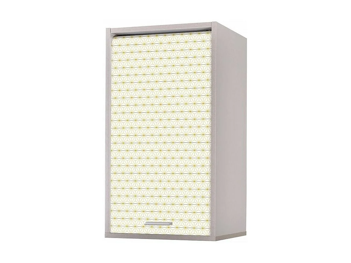 Meuble mural de cuisine gris à rideau étoiles jaunes Couna L 40 x H 72cm