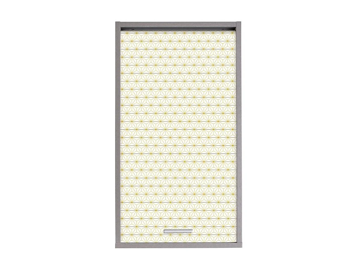 Meuble mural de cuisine gris à rideau étoiles jaunes Couna L 40 x H 72cm