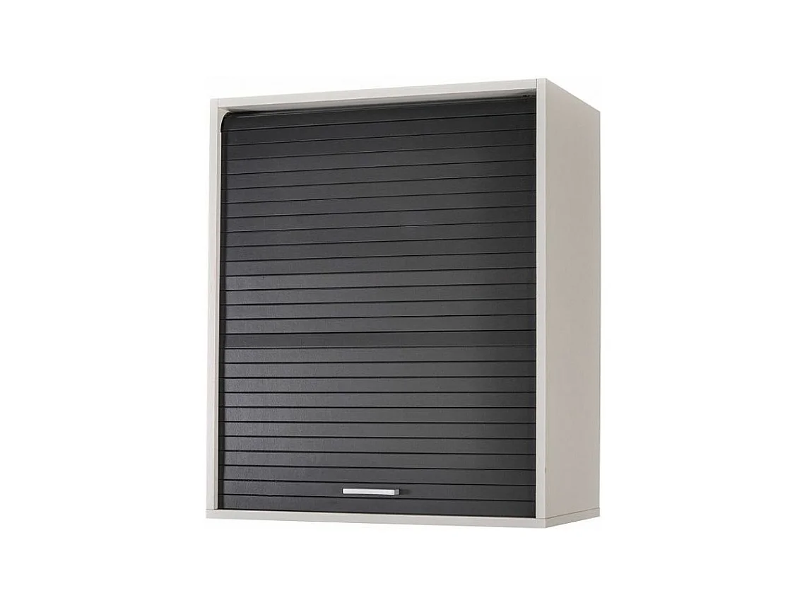 Meuble mural de cuisine blanc à rideau noir Couna L 60 x H 72cm