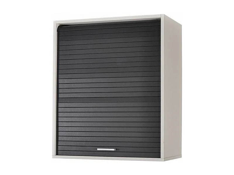 Meuble mural de cuisine blanc à rideau noir Couna L 60 x H 72cm