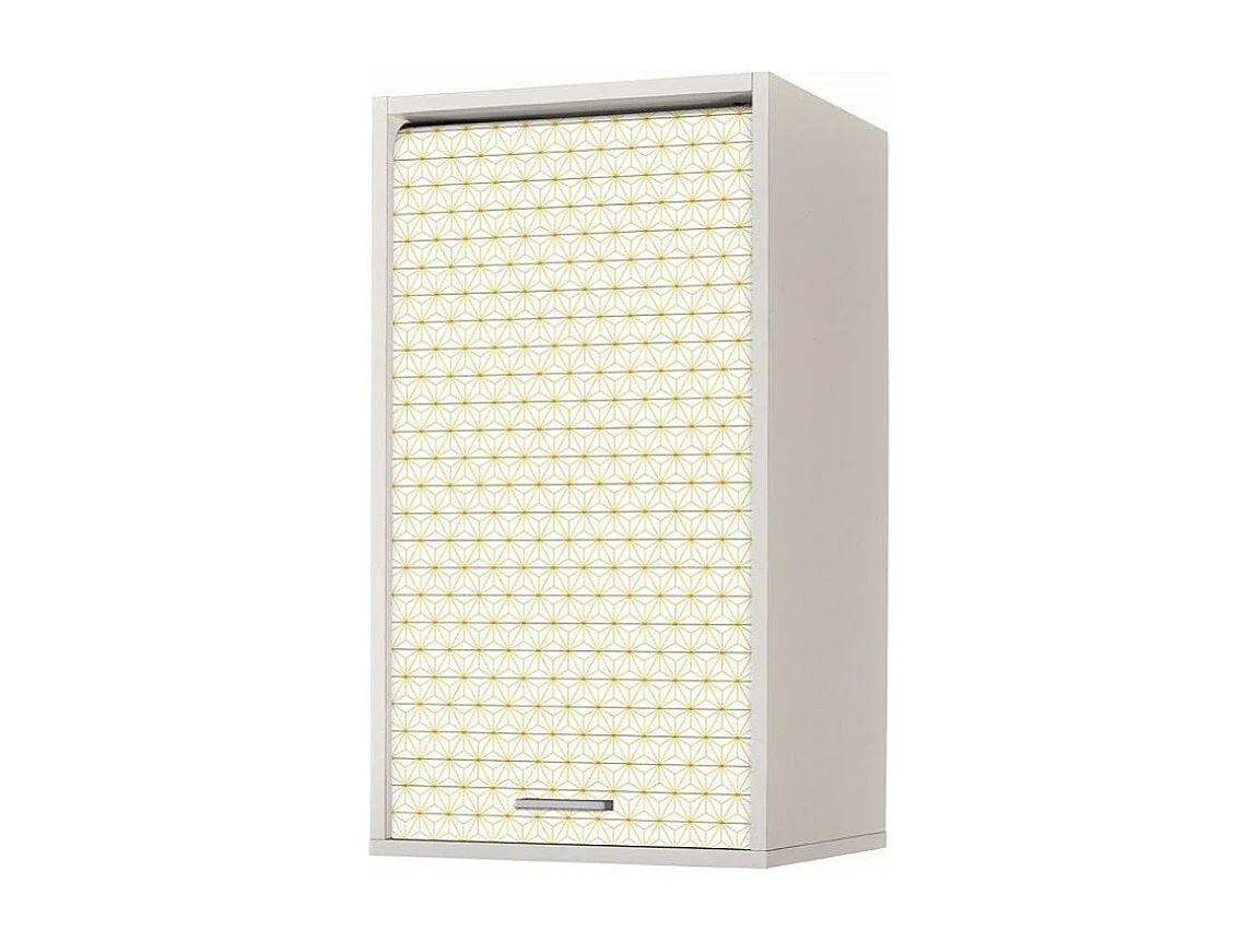 Meuble mural de cuisine blanc à rideau étoiles jaunes Couna L 40 x H 72cm