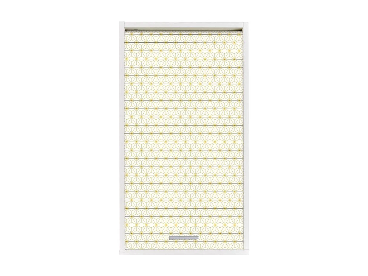 Meuble mural de cuisine blanc à rideau étoiles jaunes Couna L 40 x H 72cm