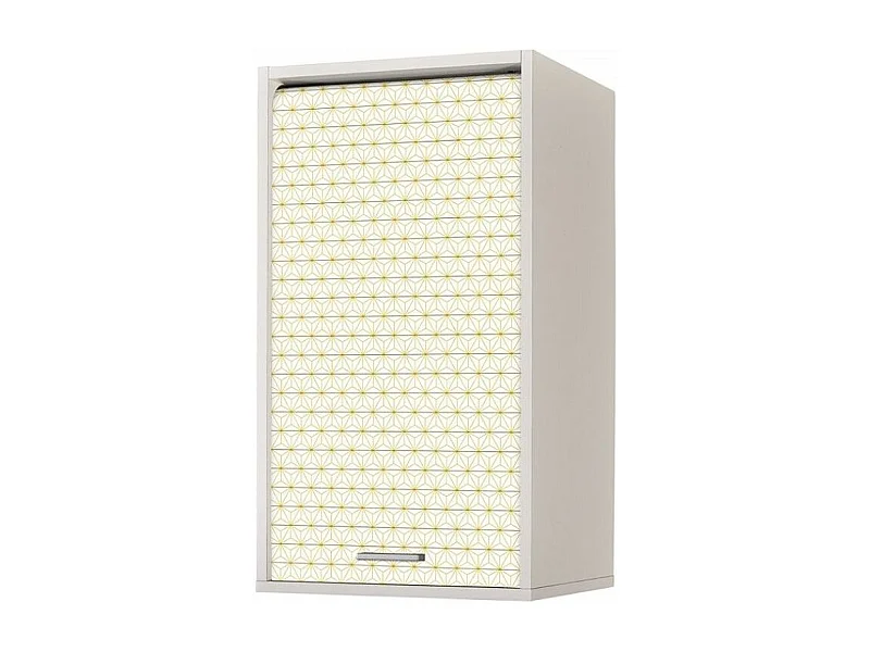 Meuble mural de cuisine blanc à rideau étoiles jaunes Couna L 40 x H 72cm