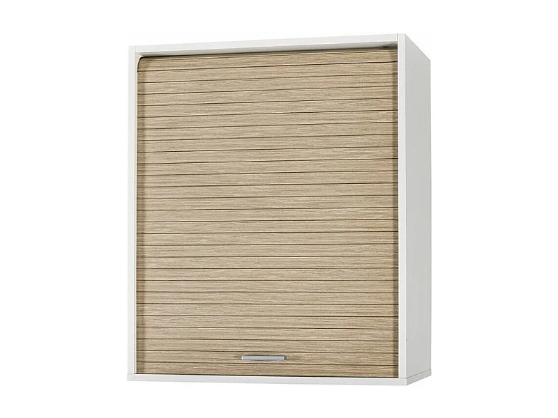 Meuble mural de cuisine blanc à rideau chêne clair Couna L 60 x H 72cm