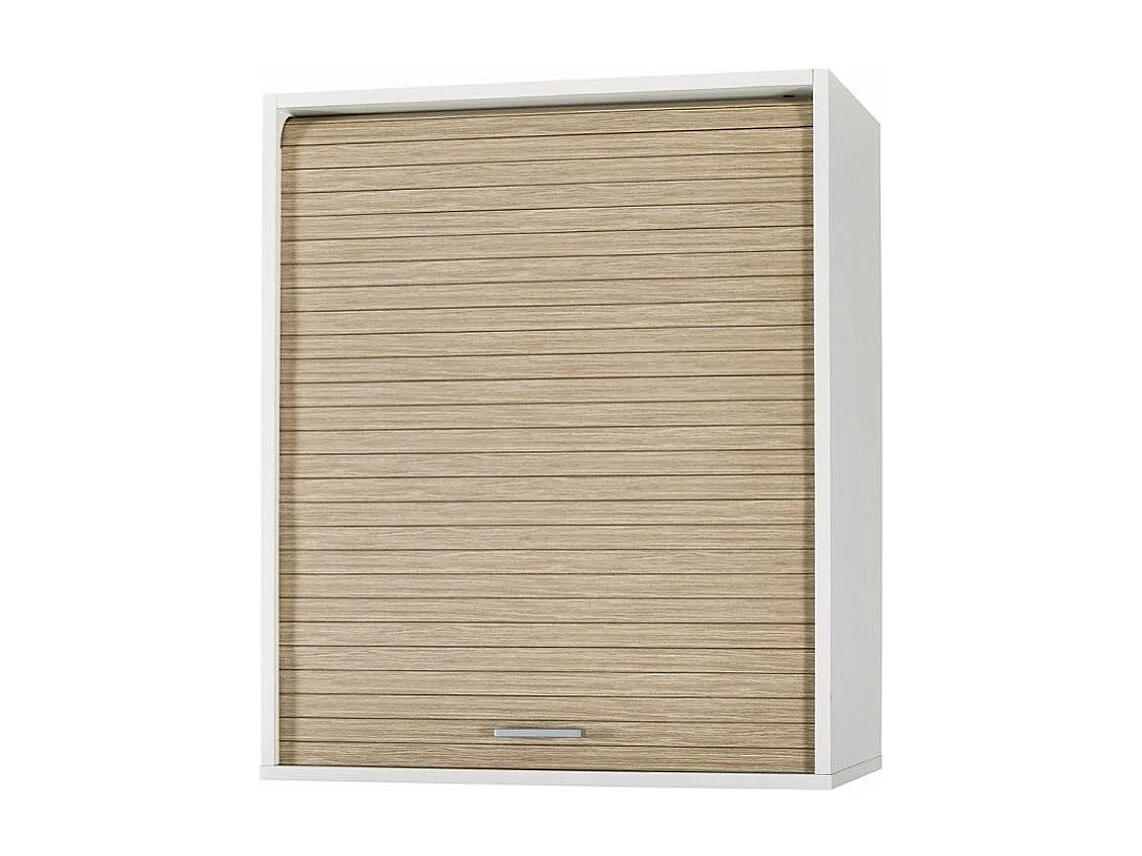 Meuble mural de cuisine blanc à rideau chêne clair Couna L 60 x H 72cm