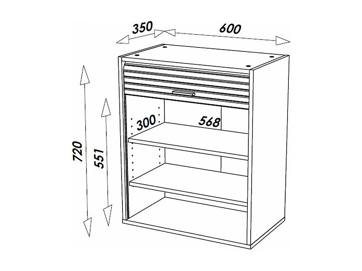 Meuble mural de cuisine blanc à rideau gris Couna L 60 x H 72cm