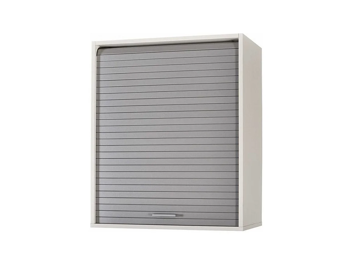 Meuble mural de cuisine blanc à rideau gris Couna L 60 x H 72cm