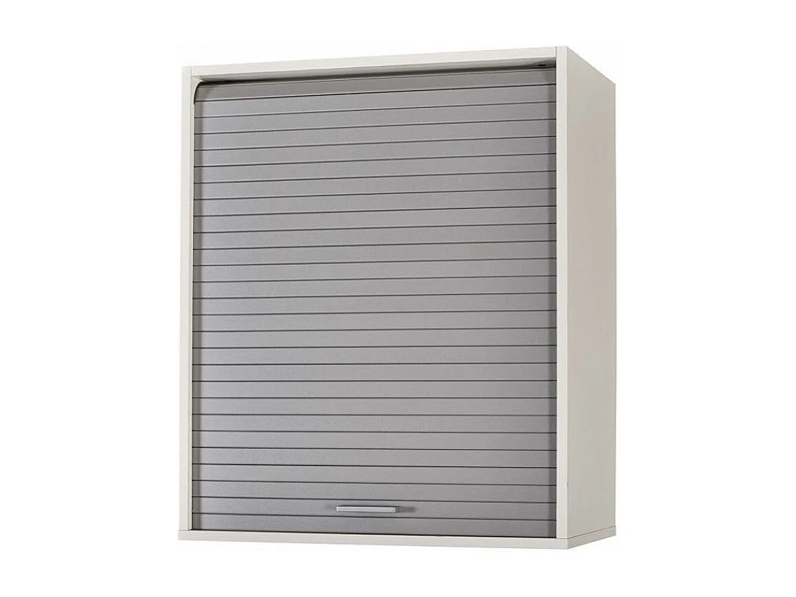 Meuble mural de cuisine blanc à rideau gris Couna L 60 x H 72cm