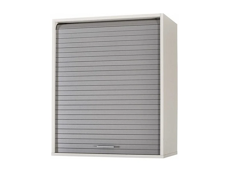 Meuble mural de cuisine blanc à rideau gris Couna L 60 x H 72cm