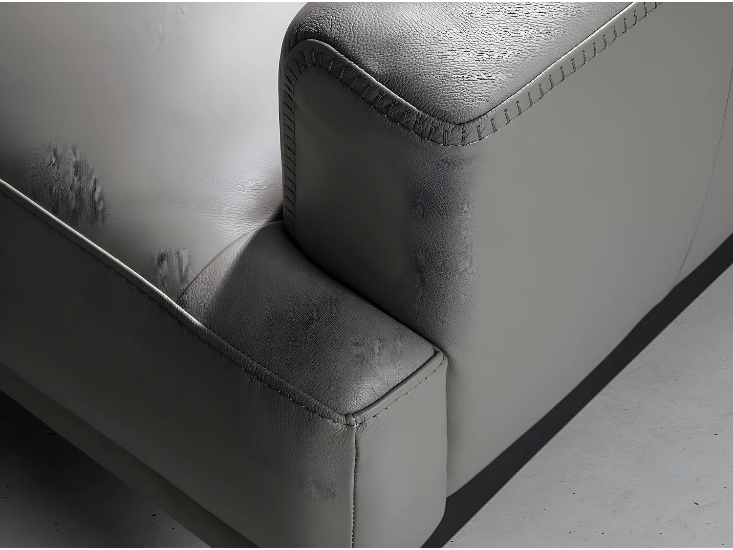 2-zits leren bank en zwarte RVS poten Yaro-Kleur Leren Piel burdeo's