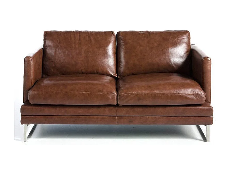 Kora high-end 2-zits leren bank-Kleur Parel leer