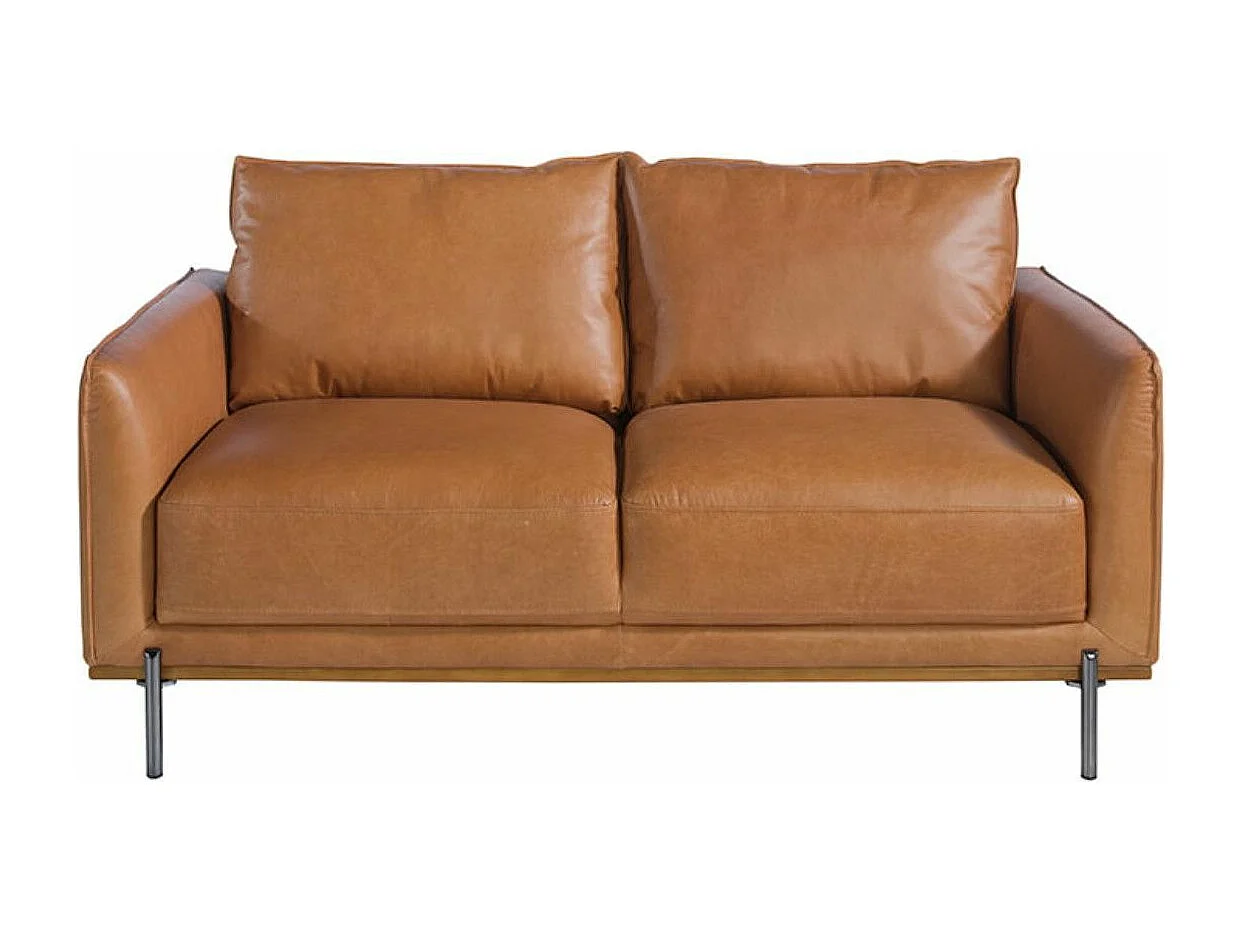 Canapé cuir 2 places Loma 164cm-Couleur Cuir Piel noir