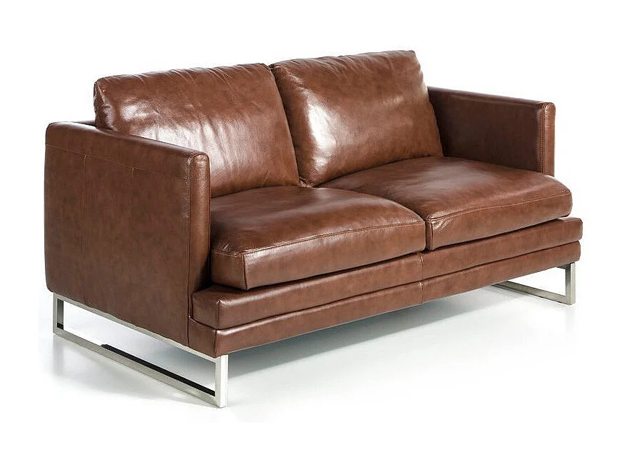 Kora high-end 2-zits leren bank-Kleur Antraciet Piel-leer