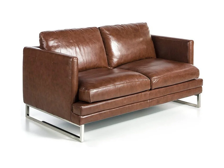 Kora high-end 2-zits leren bank-Kleur Antraciet Piel-leer