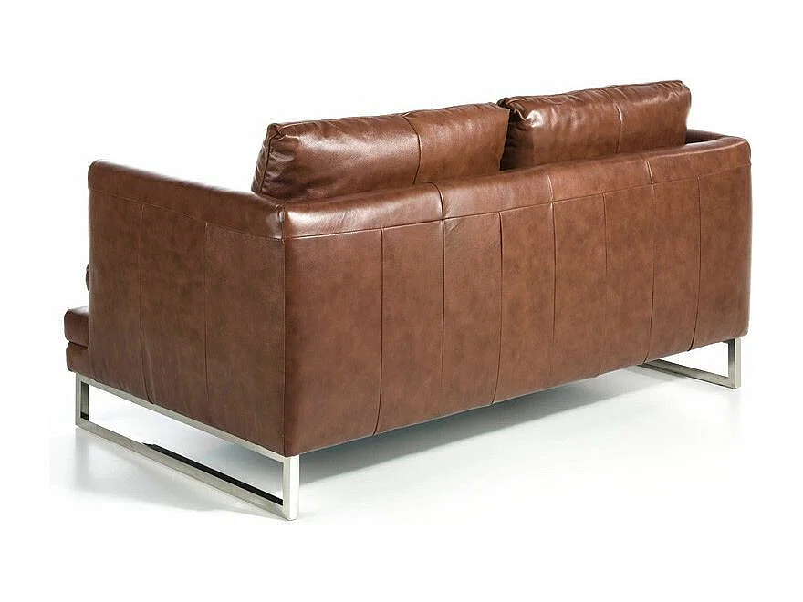 Kora high-end 2-zits leren bank-Kleur Antraciet Piel-leer