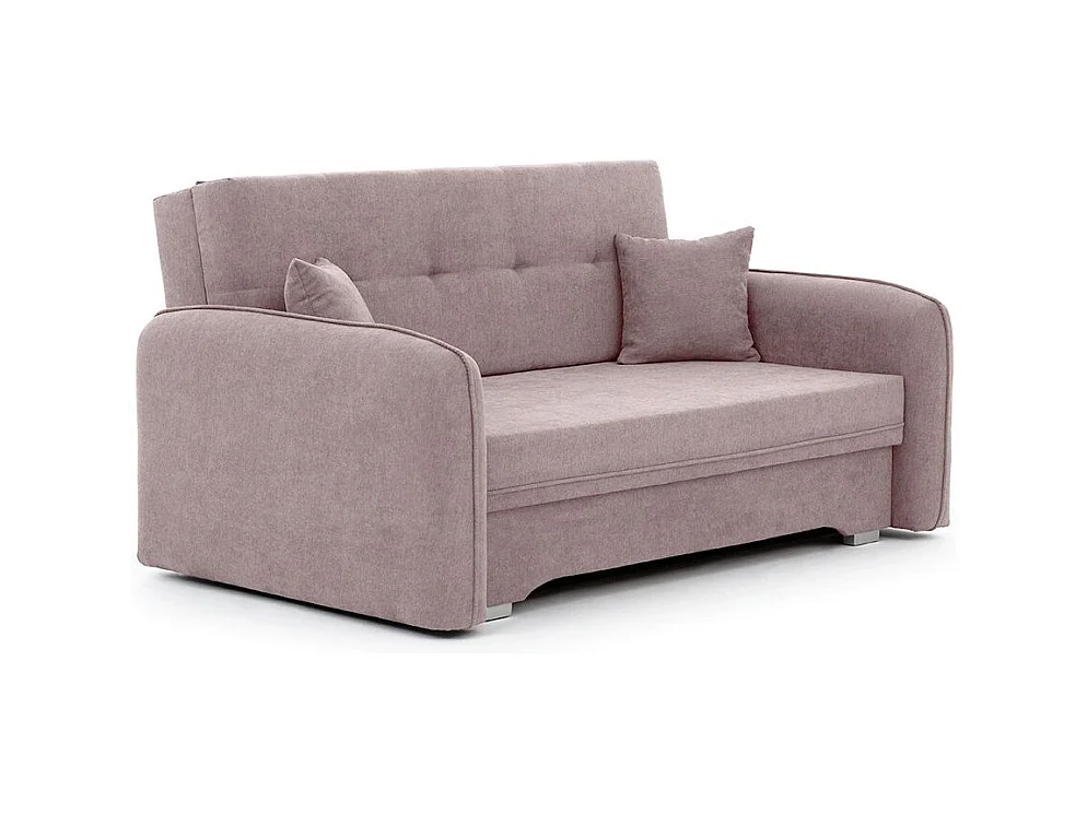 Petit canapé convertible original tissu rose Lany 155cm