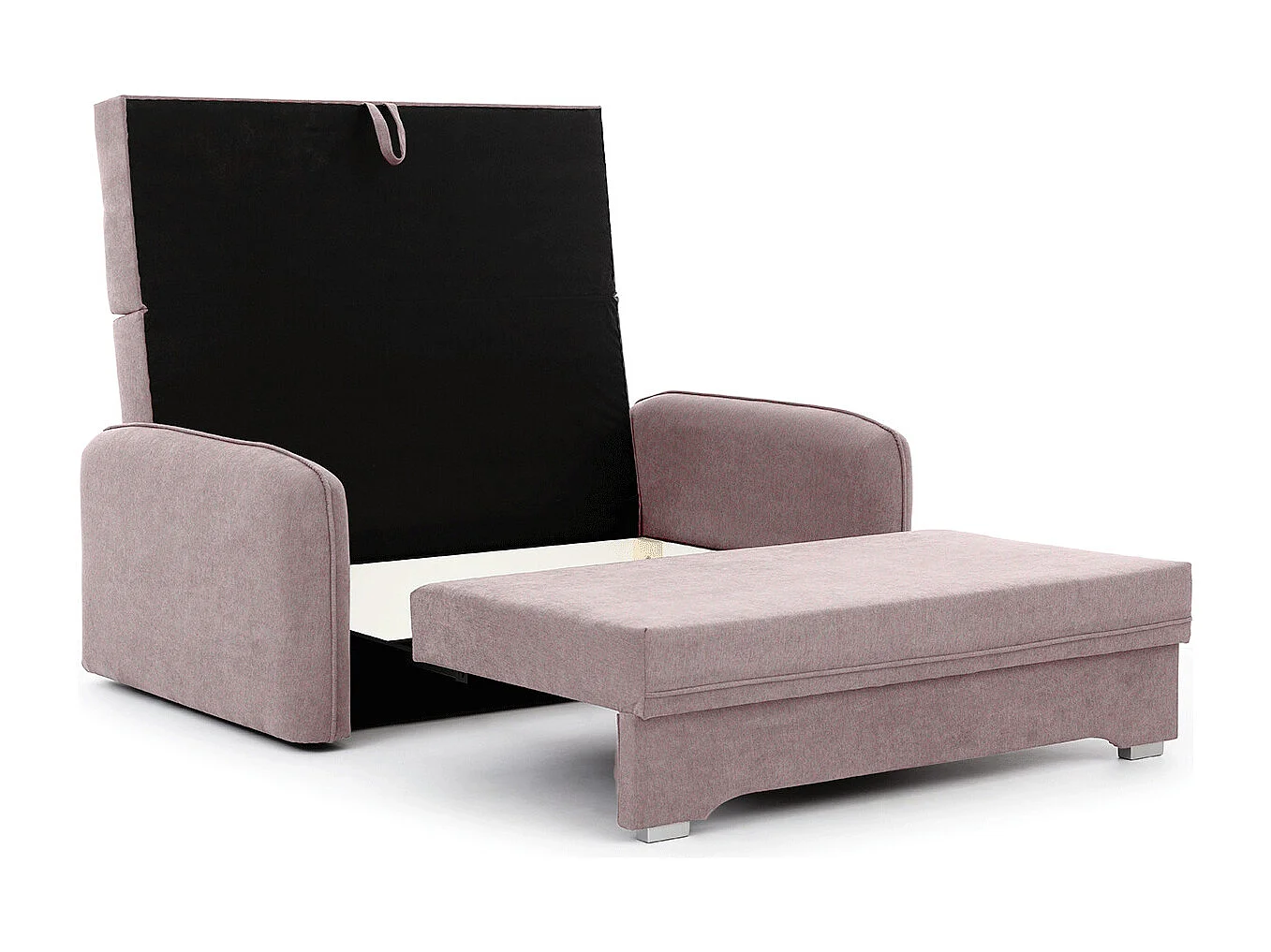 Petit canapé convertible original tissu rose Lany 155cm