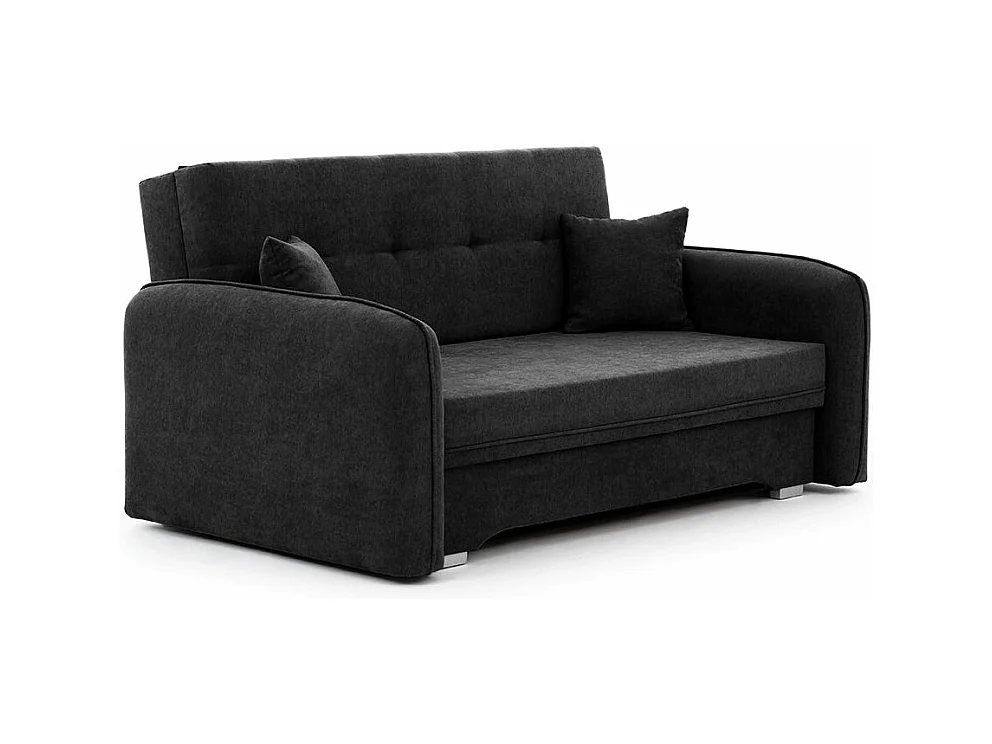 Petit canapé convertible original tissu noir Lany 155cm