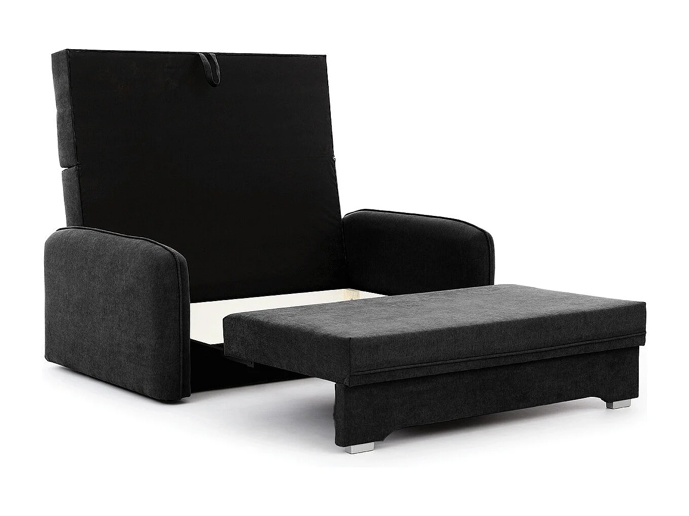 Petit canapé convertible original tissu noir Lany 155cm